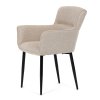 Jídelní židle krémová látka černý matný lak kovové nohy AJZ216K