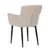 Jídelní židle krémová látka černý matný lak kovové nohy AJZ216K