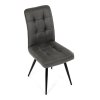 Jídelní židle šedá látka v dekoru broušené kůže černý kov AJZ217S