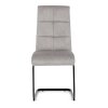 Jídelní židle světle šedý samet černá pohupová podnož AJZ218STS