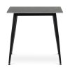 Jídelní stůl 80x80 cm keramická deska šedý mramor černé kovové nohy AJS158S