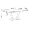 Jídelní stůl rozkládací 160-210x80 cm bílý matný lak tvrzené sklo AJS160B