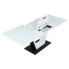 Jídelní stůl rozkládací 160-210x80 cm bílý matný lak tvrzené sklo AJS160B