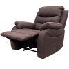 TV relaxační křeslo manuální polohování hnědá látka v dekoru kůže AKR138B-2