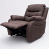 TV relaxační křeslo manuální polohování hnědá látka v dekoru kůže AKR138B-2