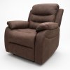 TV relaxační křeslo manuální polohování hnědá látka v dekoru kůže AKR138B-2