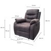 TV relaxační křeslo manuální polohování hnědá látka v dekoru kůže AKR138B-2