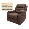 TV relaxační křeslo manuální polohování hnědá látka v dekoru kůže AKR138B-2