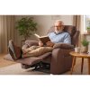 TV relaxační křeslo manuální polohování hnědá látka v dekoru kůže AKR138B-2