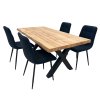 Jídelní set pro 4 osoby 160x90 cm dub-černá VJS216-40C