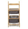 Bambusový regál 92x44x33 přírodní šedá HRL103S