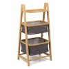 Bambusový regál 92x44x33 přírodní šedá HRL103S