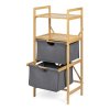 Bambusový regál 92x44x33 přírodní šedá HRL104S