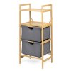 Bambusový regál 92x44x33 přírodní šedá HRL104S