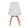 Jídelní židle plastová s polstrováním bílá nohy masiv HJZ105B