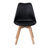 Jídelní židle plastová s polstrováním černá nohy masiv HJZ105C