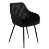 Jídelní židle čalouněná s područkami černá HJZ106C