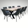Jídelní set pro 8 osob 180x90 cm dub, šedá samet VJS118-81S-S