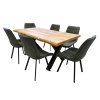 Jídelní set pro 6 osob 140x90 cm dub, šedá samet VJS114-61S-S