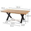 Jídelní set pro 6 osob 140x90 cm dub, šedá samet VJS114-61S-S