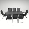 Zahradní set 205x90 pro 8 osob V138 černá