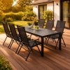 Zahradní set 205x90 pro 6 osob V137 černá