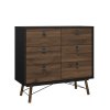 Komoda Rain 6s malá černý MAT/ořech