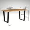 Jídelní set pro 6 osob 180x90 cm dub noha U černá židle VJS158-6C