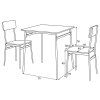 Jídelní set s 2 židlemi 70x70 cm dekor dub AJSA108D