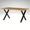 Jídelní set pro 6 osob 160x90 cm dub noha X černá židle VJS236-6C-S