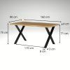 Jídelní set pro 6 osob 160x90 cm dub noha X černá židle VJS236-6C-S