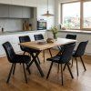 Jídelní set pro 6 osob 160x90 cm dub noha X černá židle VJS236 6C S (6)