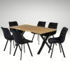 Jídelní set pro 6 osob 160x90 cm dub noha X černá židle VJS236 6C S (4)