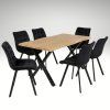 Jídelní set pro 6 osob 160x90 cm dub noha X černá židle VJS236 6C S (3)
