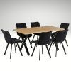 Jídelní set pro 6 osob 160x90 cm dub noha X černá židle VJS236 6C S (2)