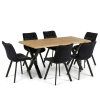 Jídelní set pro 6 osob 160x90 cm dub noha X černá židle VJS236 6C S