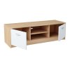 Televizní stolek 120x41 cm v dekoru dub sonoma v kombinaci s bílou barvou typ 027 KN836-2