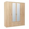 Šatní skříň 168 cm s dveřmi v dekoru dub se zrcadlem a korpusem v dekoru dub KN841