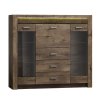 Komoda s vitrínou v moderním dekoru jasan tmavý typ I8 KN089