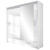 Šatní skříň 203 cm v elegantní bílé barvě s osvětlením KN510