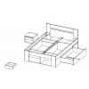 75819 7 manzelska postel 140 cm s nocnimi stolky dub sonoma bila kn133