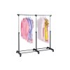 Stojan na šaty pojízdný v kombinaci chrom a černá ABD-1214 BK-OBR1