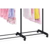 Stojan na šaty pojízdný v kombinaci chrom a černá ABD-1214 BK-2
