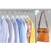 Stojan na šaty s poličkou bílý chrom ASS104B