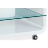 Konferenční stolek zaoblený bílý ve vysokém lesku se skleněnou policí AHG-611 WT-2