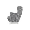 Křeslo v látce černo-bílý patchwork AK-904 PW2-2