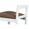 Jídelní židle masiv buk barva bílá látkový hnědý potah AJZ133B