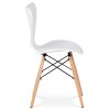Jídelní židle bílý plast a dřevo natural CT-742 WT - 7
