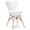 Jídelní židle bílý plast a dřevo natural CT-742 WT - 8