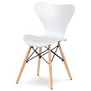 Jídelní židle bílý plast a dřevo natural CT-742 WT - 1